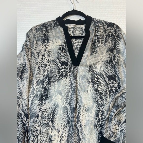 Zara Snakeskin Print Sheer Blouse. Size XS. Whimsigoth. - Picture 5 of 8